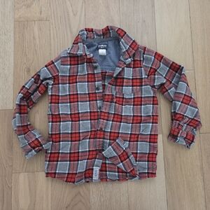 OSH KOSH | Red and Gray Plaid Button Down Shirt